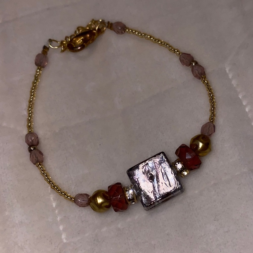 Hand Beaded Glass Bracelet